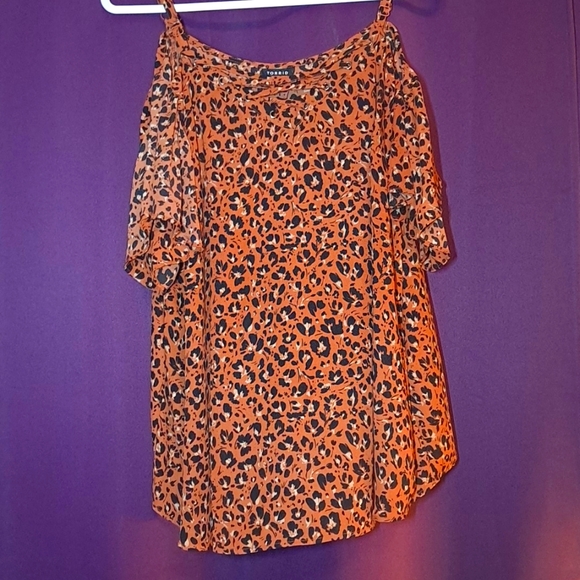 Torrid Cold Shoulder Blouse - Picture 2 of 7